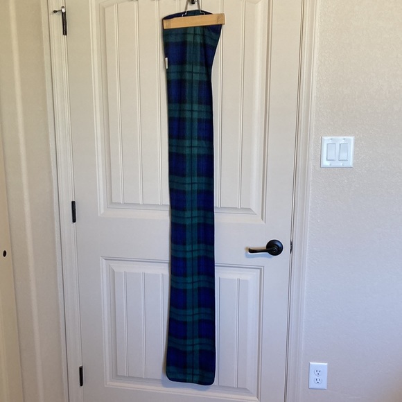 Country Line Blue and Green Plaid Winter Scarf - Picture 2 of 3